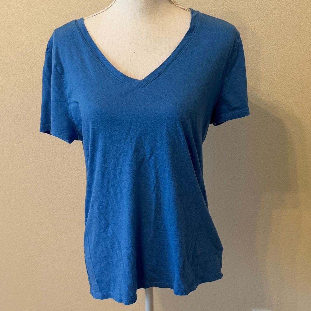 GAP Factory Royal Blue V-Neck Short Sleeve Tee